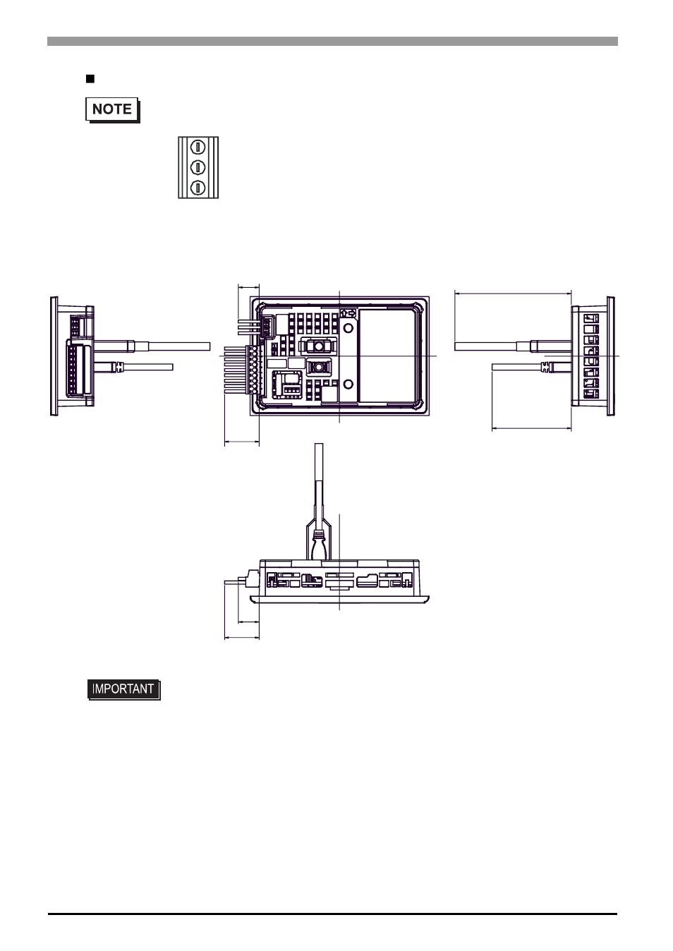 Cable attached dimensions | Proface GP4100 - 3.4 Compact HMIs" User Manual | Page 41 / 69