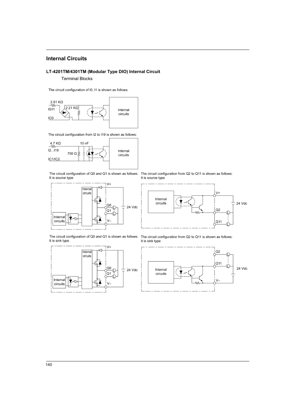 Internal circuits | Proface LT4300M - 5.7 Modular HMI + Control" User Manual | Page 140 / 146