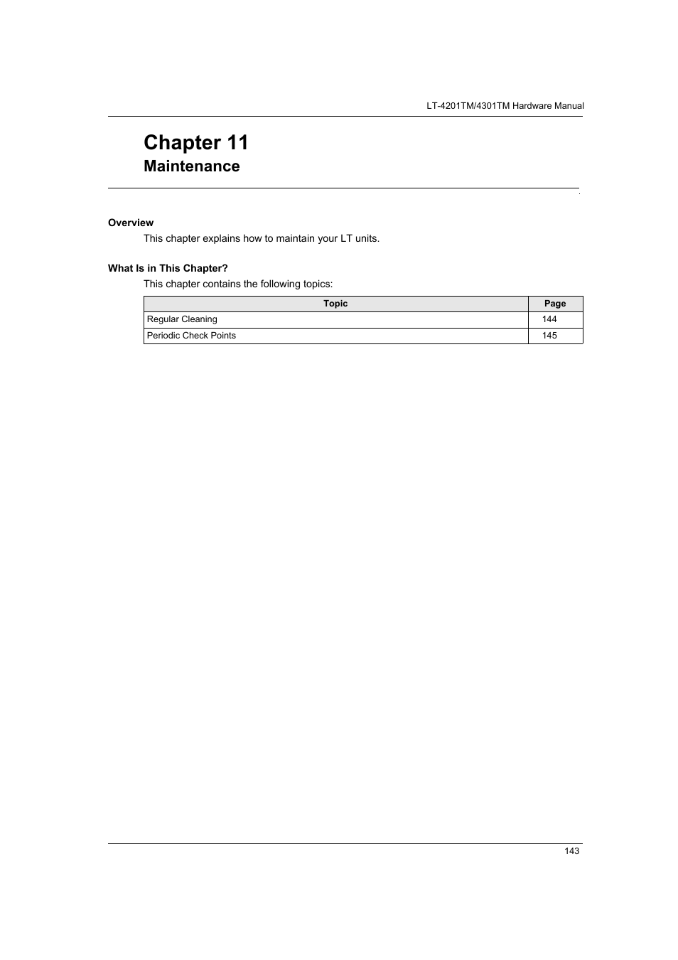 Maintenance, Chapter 11 | Proface LT4300M - 5.7 Modular HMI + Control" User Manual | Page 143 / 146