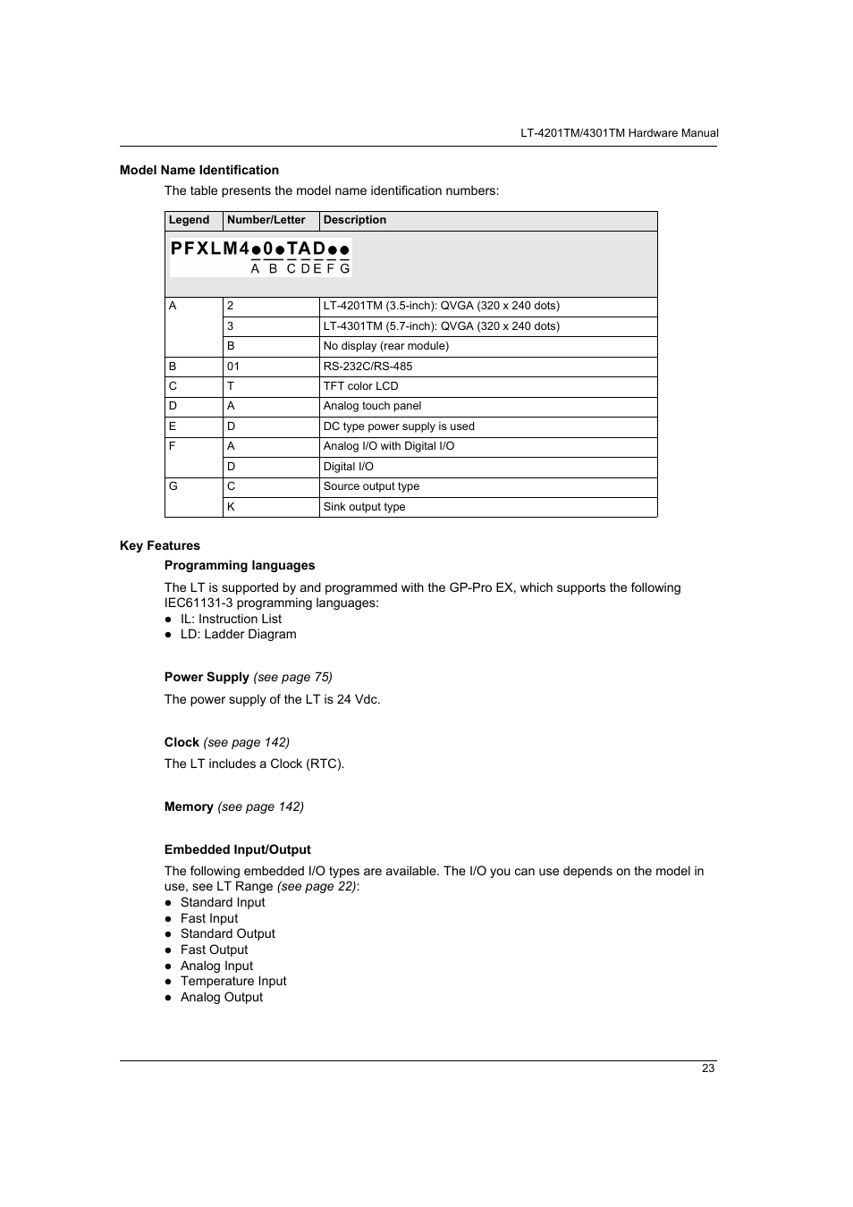 Proface LT4300M - 5.7 Modular HMI + Control" User Manual | Page 23 / 146