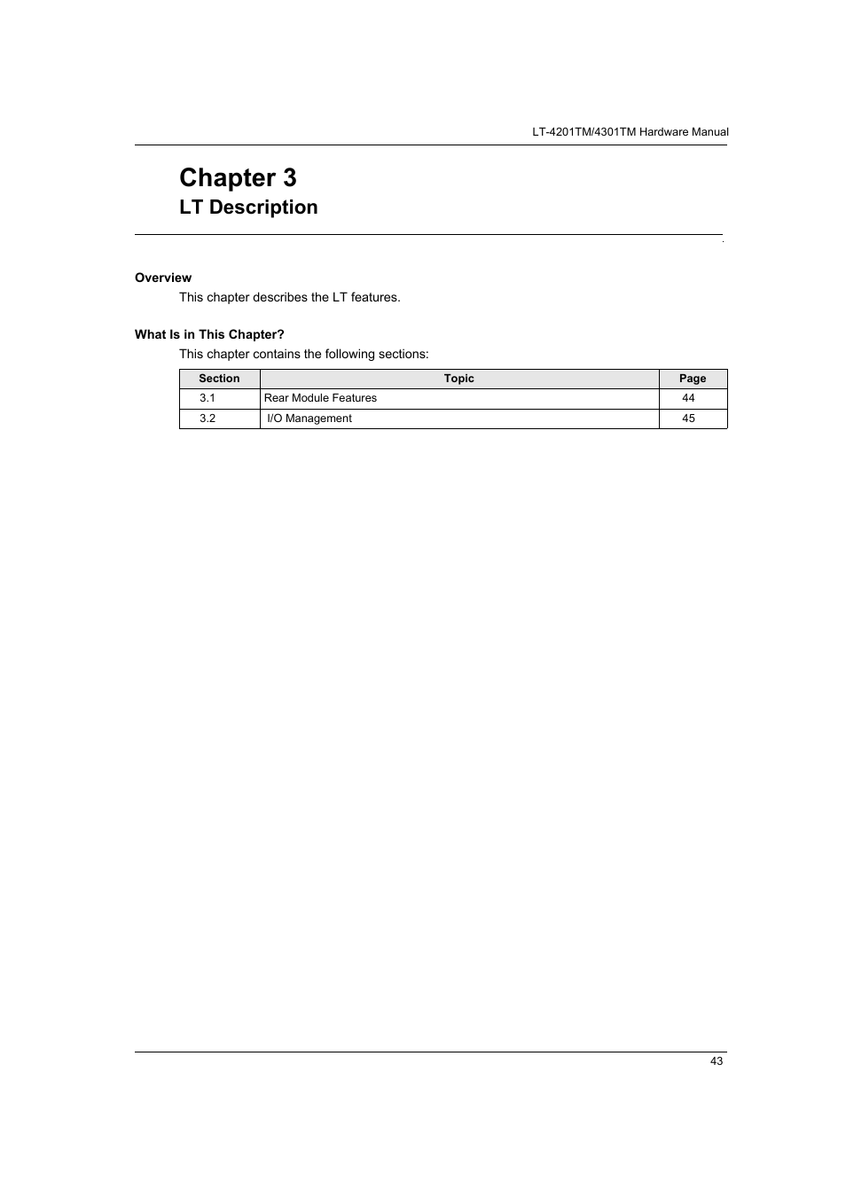 Lt description, Chapter 3 | Proface LT4300M - 5.7 Modular HMI + Control" User Manual | Page 43 / 146