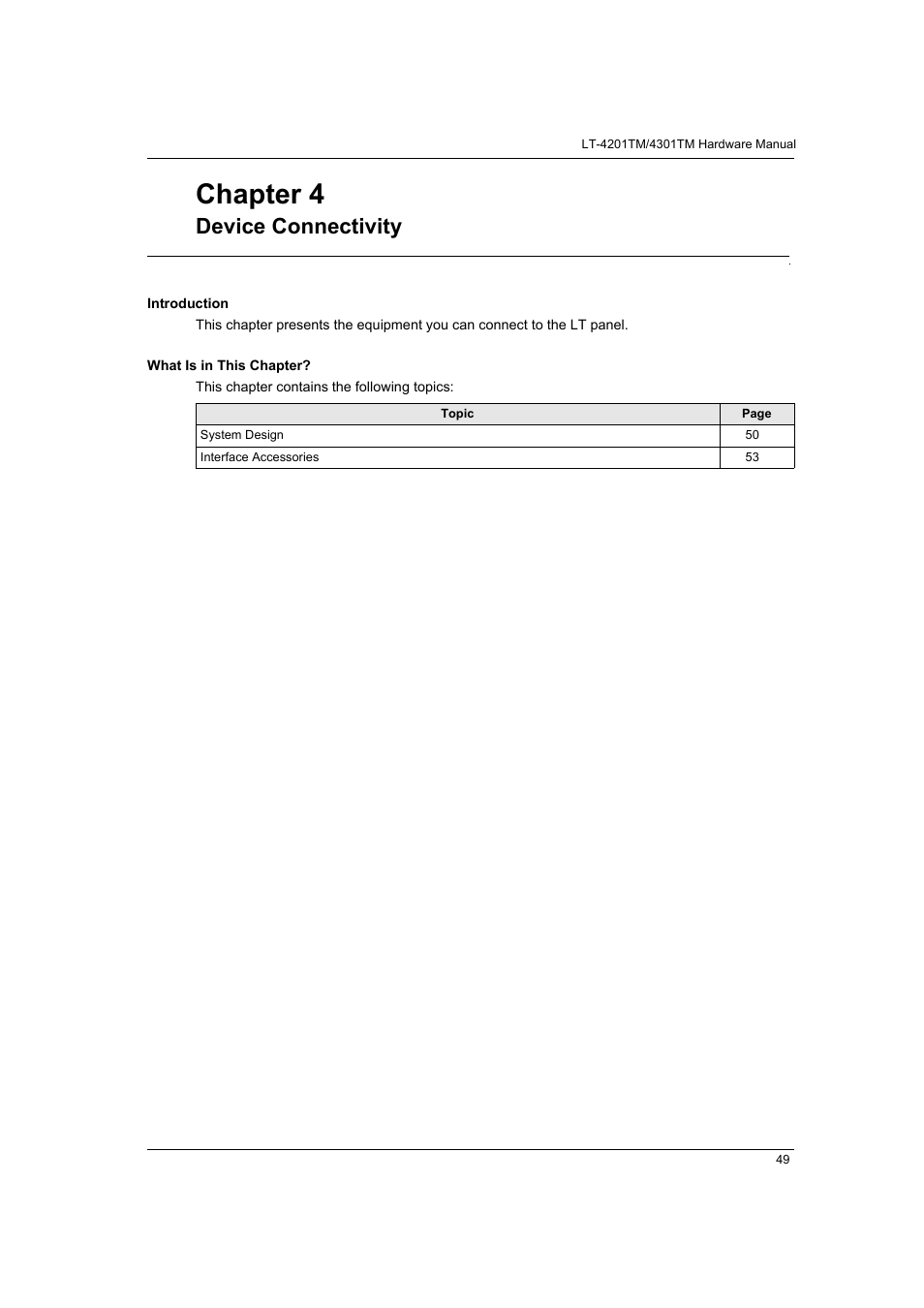 Device connectivity, Chapter 4 | Proface LT4300M - 5.7 Modular HMI + Control" User Manual | Page 49 / 146