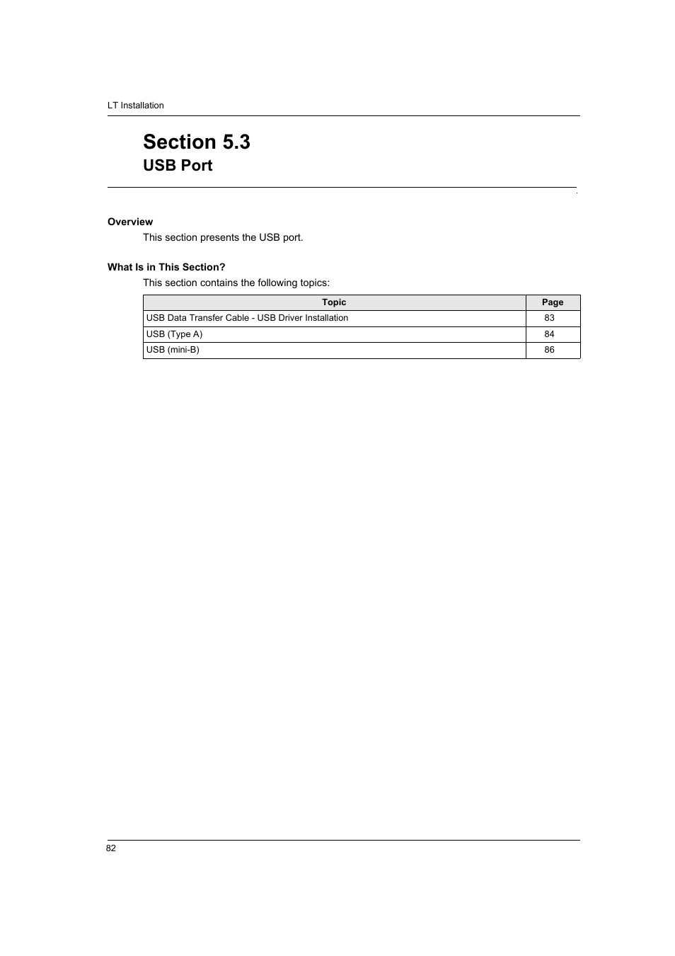 Usb port | Proface LT4300M - 5.7 Modular HMI + Control" User Manual | Page 82 / 146