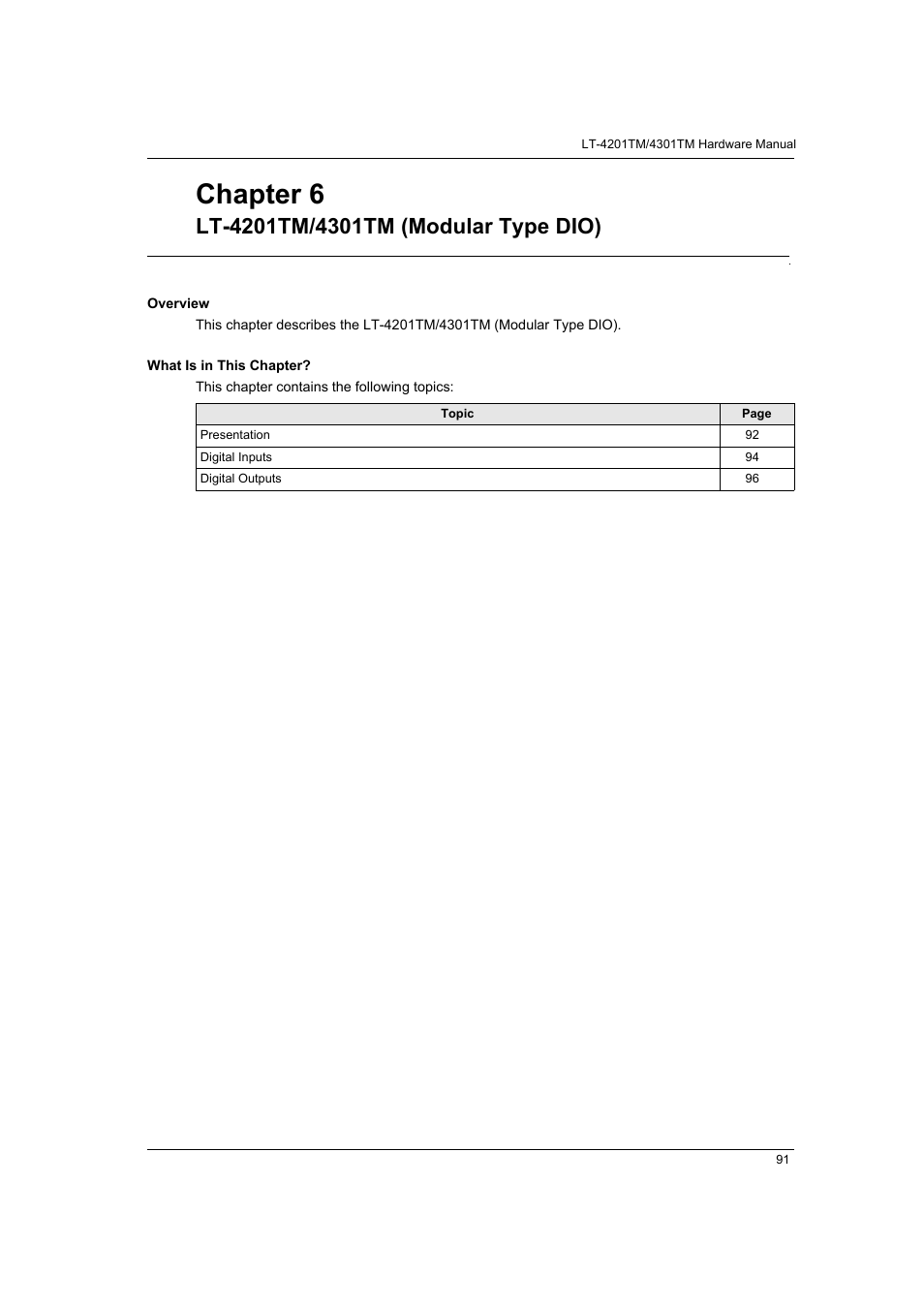 Lt-4201tm/4301tm (modular type dio), Chapter 6 | Proface LT4300M - 5.7 Modular HMI + Control" User Manual | Page 91 / 146