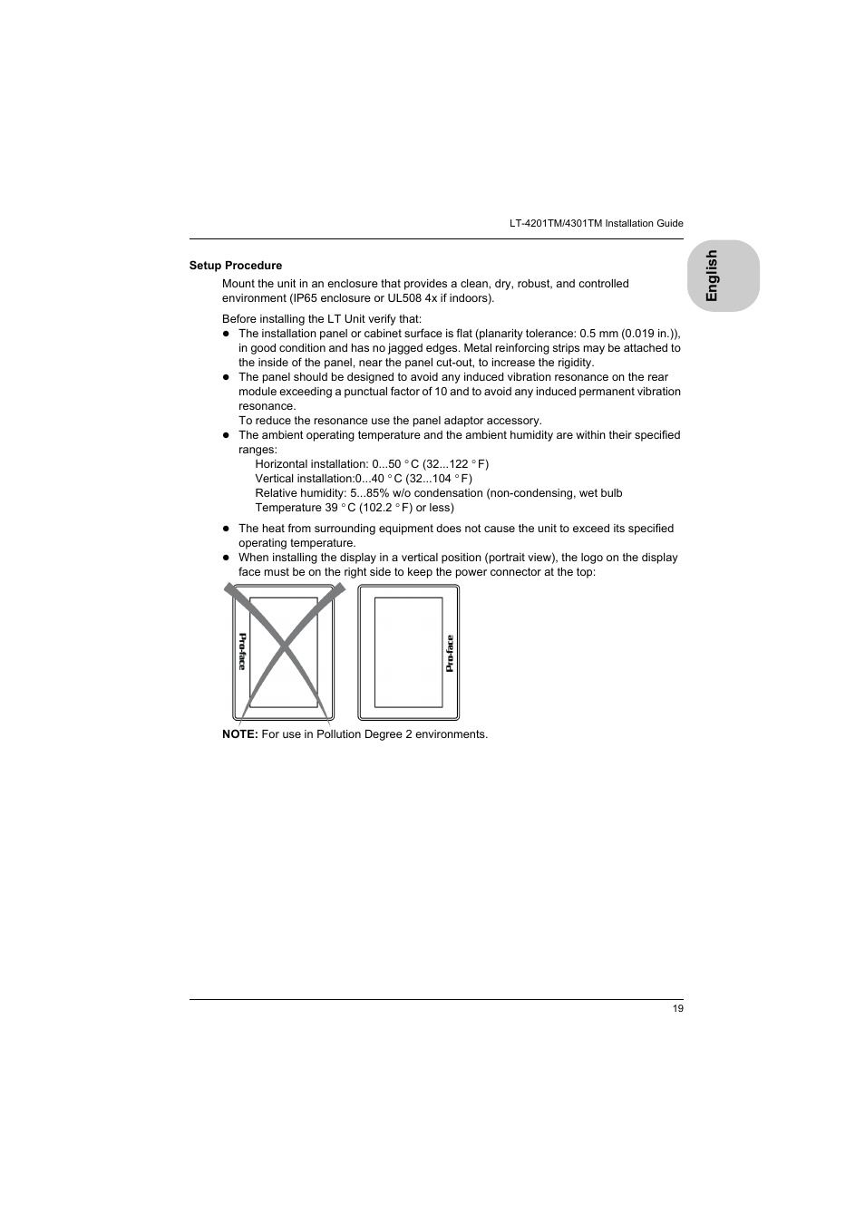 Proface LT4300M - 5.7 Modular HMI + Control" User Manual | Page 19 / 47