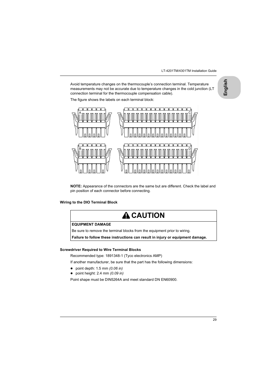 Caution | Proface LT4300M - 5.7 Modular HMI + Control" User Manual | Page 29 / 47