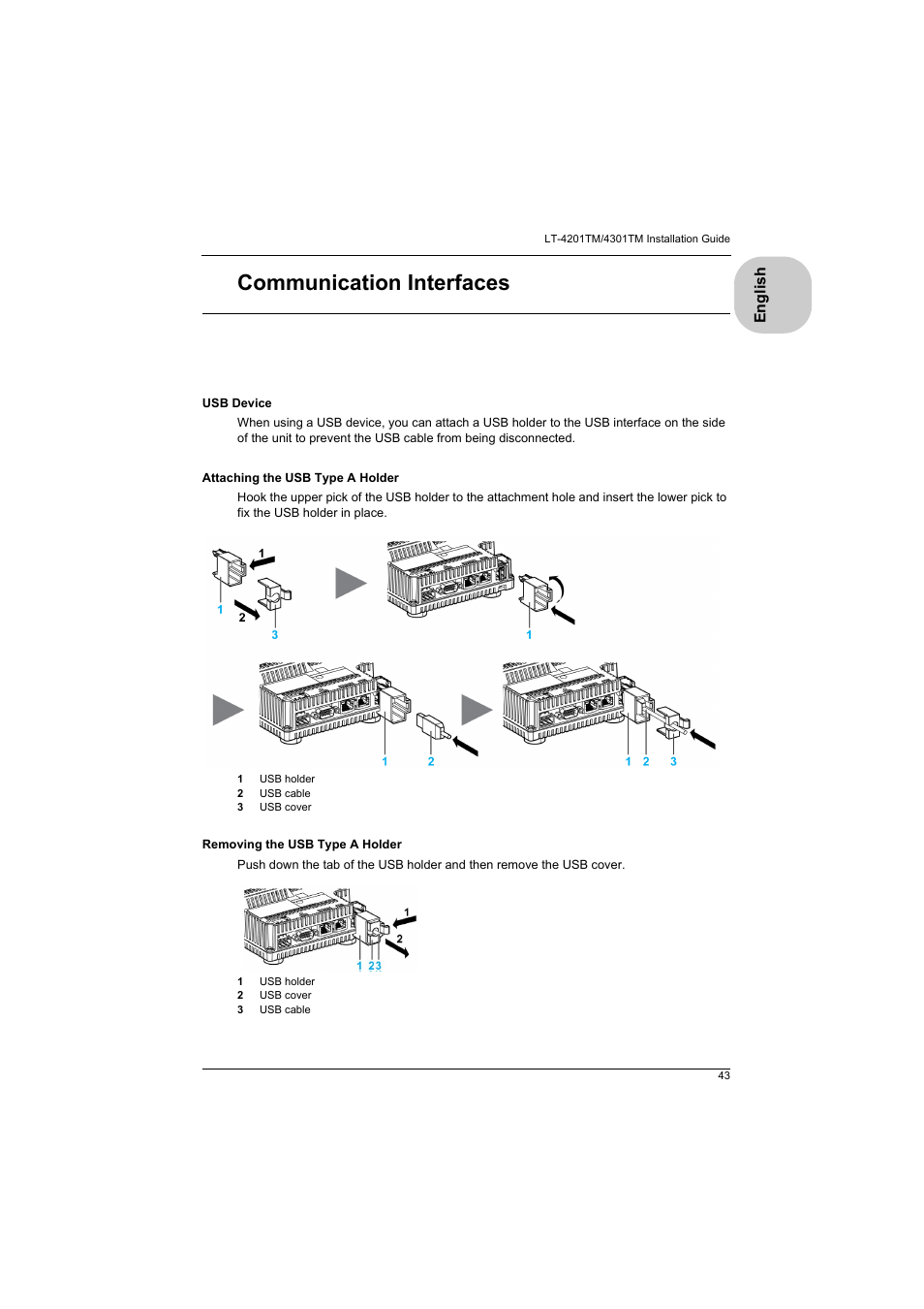 Communication interfaces, English | Proface LT4300M - 5.7 Modular HMI + Control" User Manual | Page 43 / 47