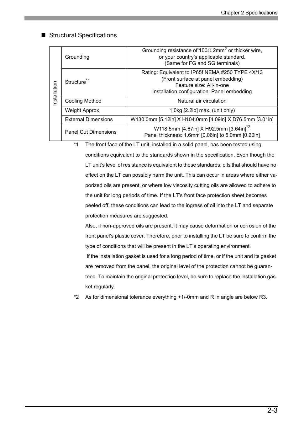 Structural specifications | Proface LT3300 - 5.7 All-in-One HMI" User Manual | Page 30 / 93