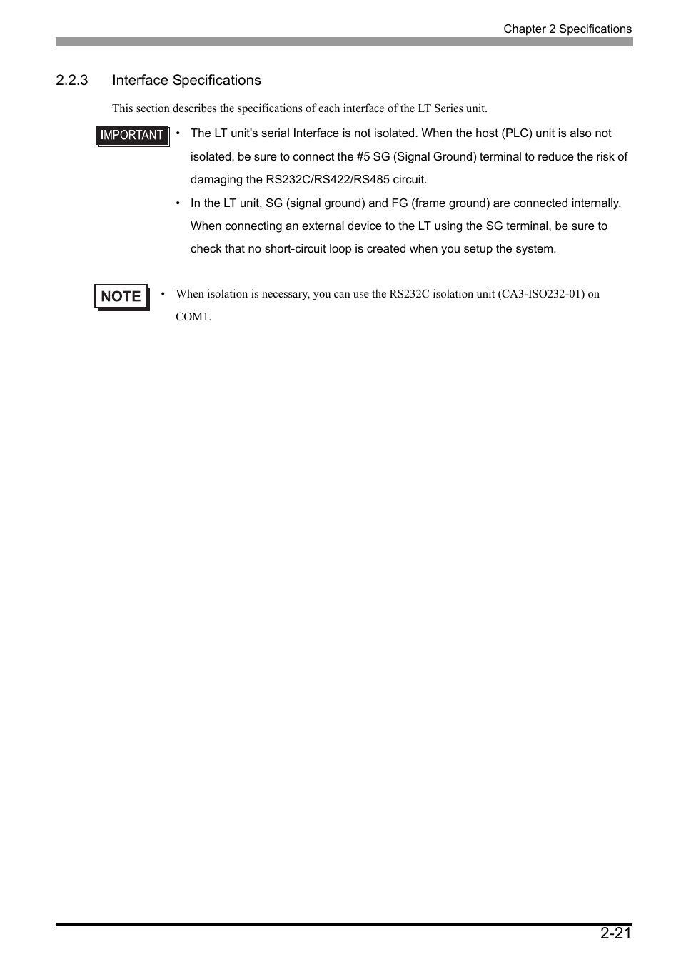 3 interface specifications, 3 interface specifications -21 | Proface LT3300 - 5.7 All-in-One HMI" User Manual | Page 48 / 93