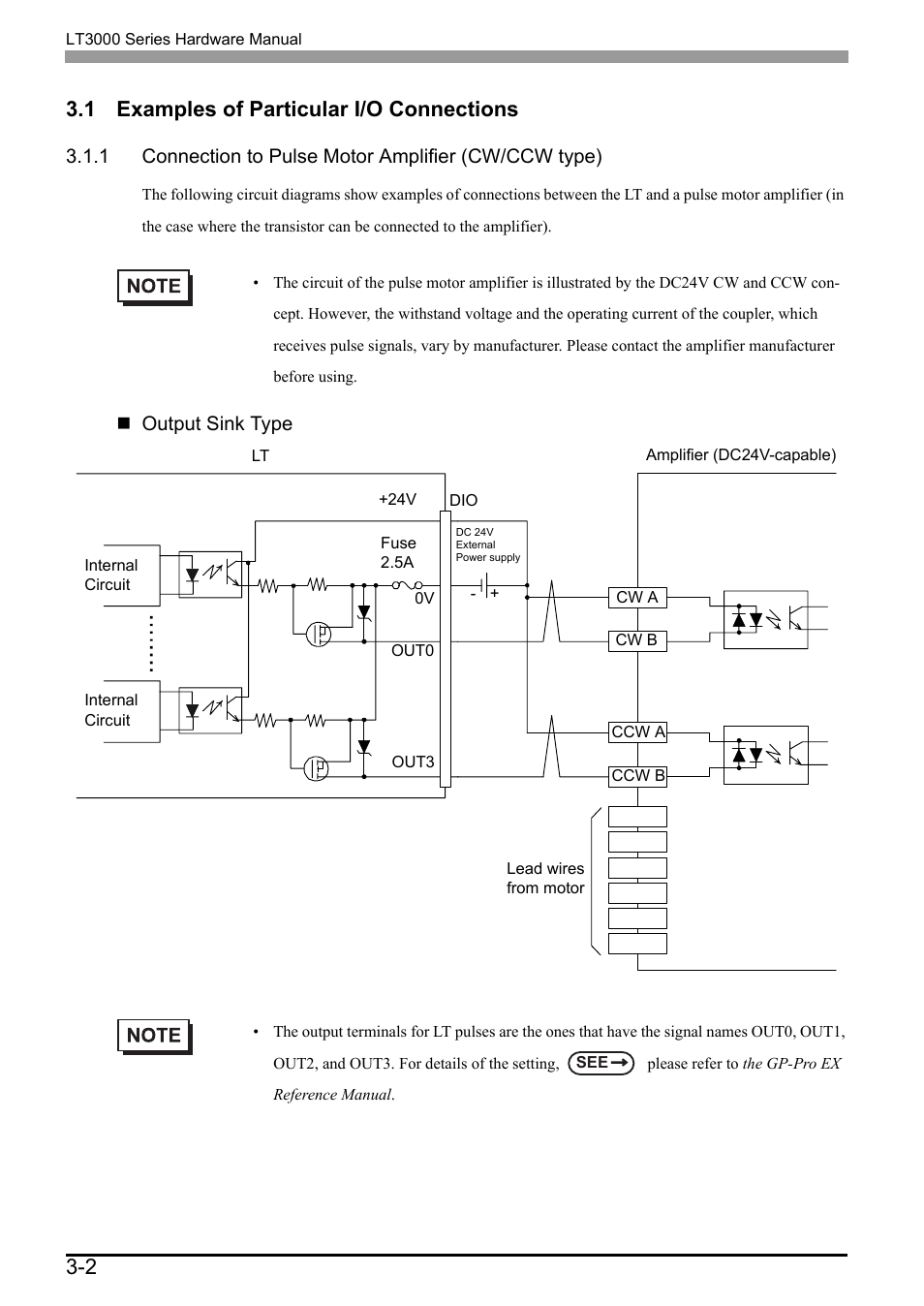1 examples of particular i/o connections, 1 examples of particular i/o connections -2, 2 3.1 examples of particular i/o connections | Proface LT3300 - 5.7 All-in-One HMI" User Manual | Page 63 / 93