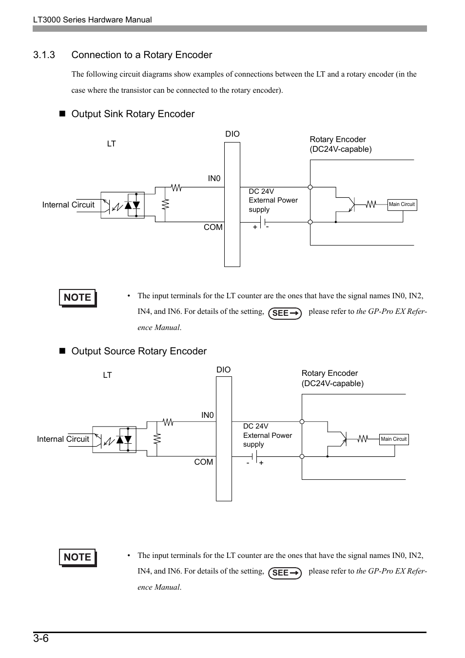 3 connection to a rotary encoder, 3 connection to a rotary encoder -6 | Proface LT3300 - 5.7 All-in-One HMI" User Manual | Page 67 / 93