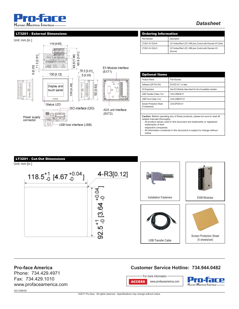 Datasheet | Proface LT3200 - 3.8 All-in-One HMI" User Manual | Page 2 / 2