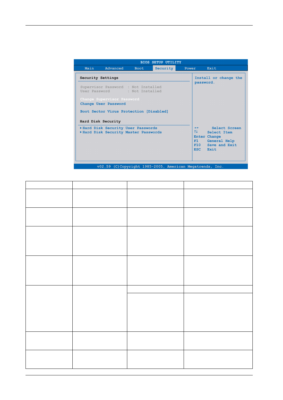 Security menu | Proface PS4800 - 19 Panel PC" User Manual | Page 117 / 162