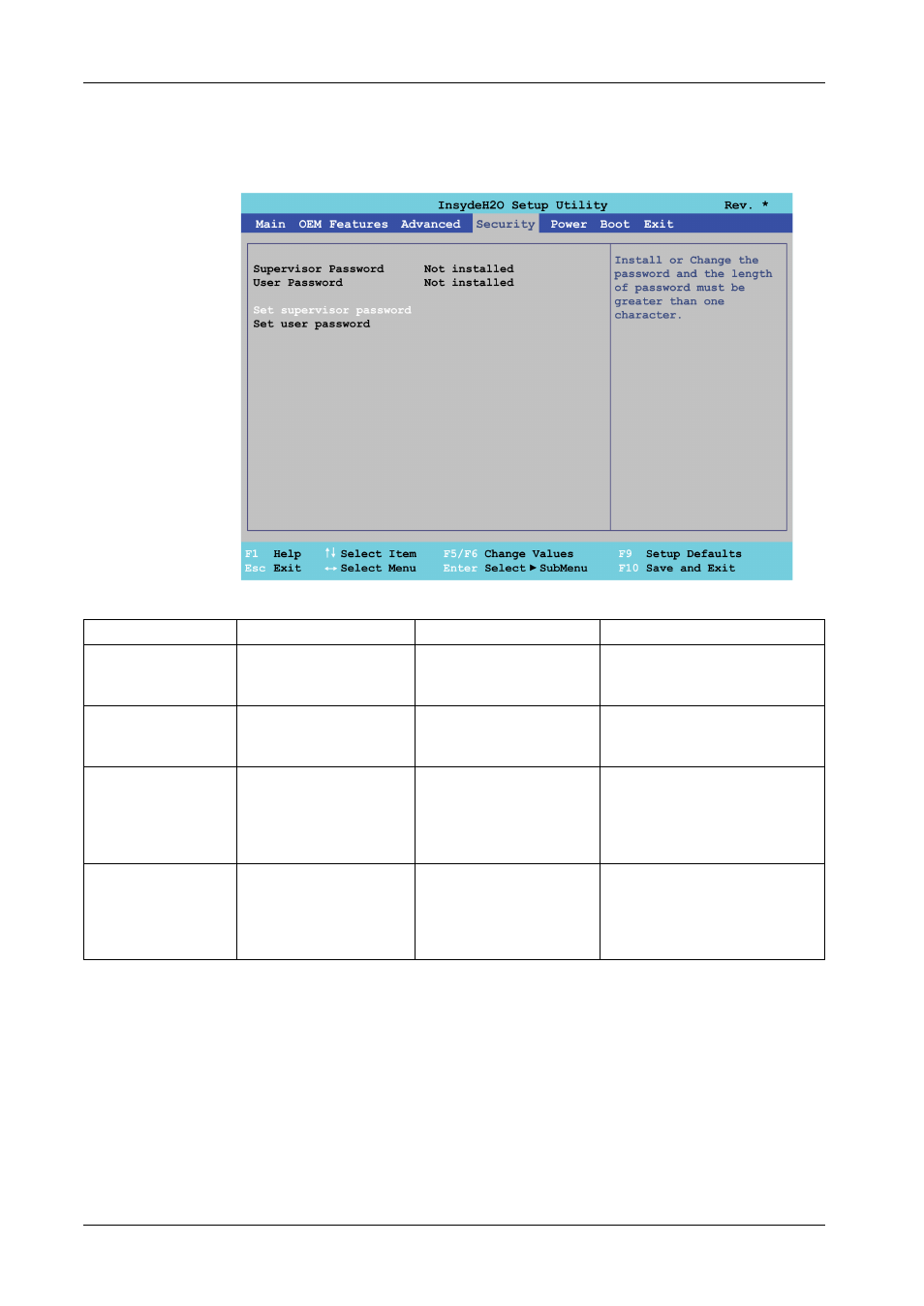 Security menu | Proface PS4800 - 19 Panel PC" User Manual | Page 71 / 102
