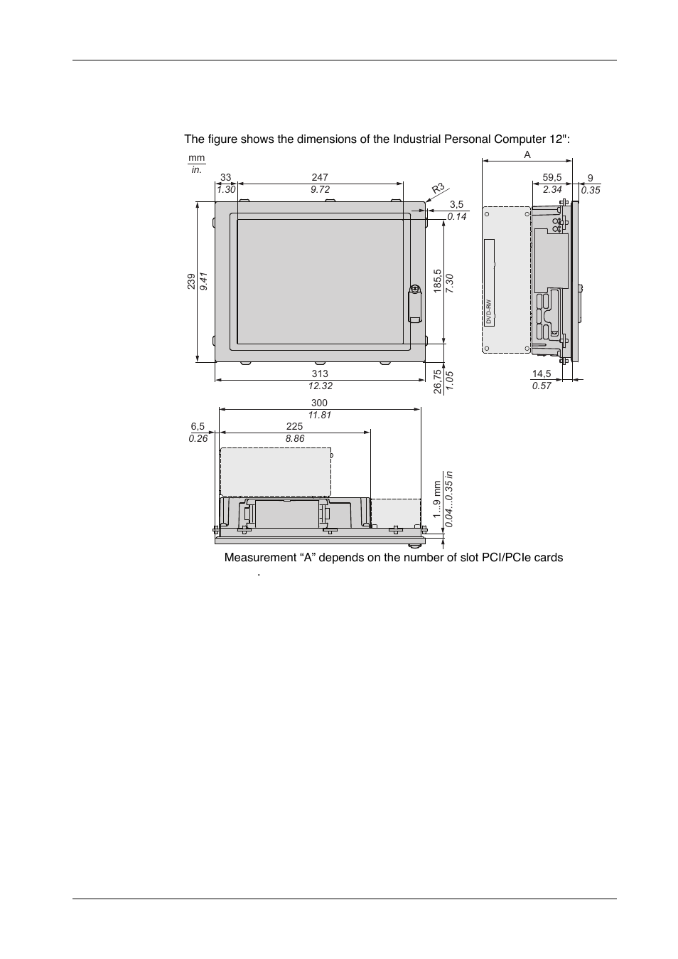 Industrial personal computer dimensions | Proface PS4800 - 19 Panel PC" User Manual | Page 44 / 194