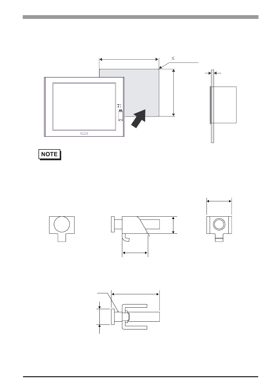 4 panel cut dimensions, 5 installation fasteners, 4 panel cut dimensions -11 | 5 installation fasteners -11 | Proface APL3000B - Node Box PC User Manual | Page 74 / 151