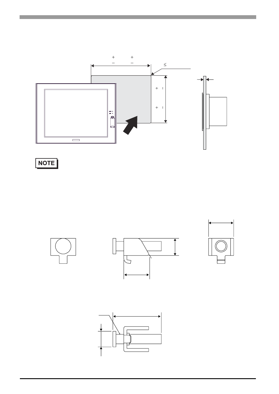 4 panel cut dimension, 5 installation fasteners, 4 panel cut dimension -20 | 5 installation fasteners -20 | Proface APL3000B - Node Box PC User Manual | Page 83 / 151