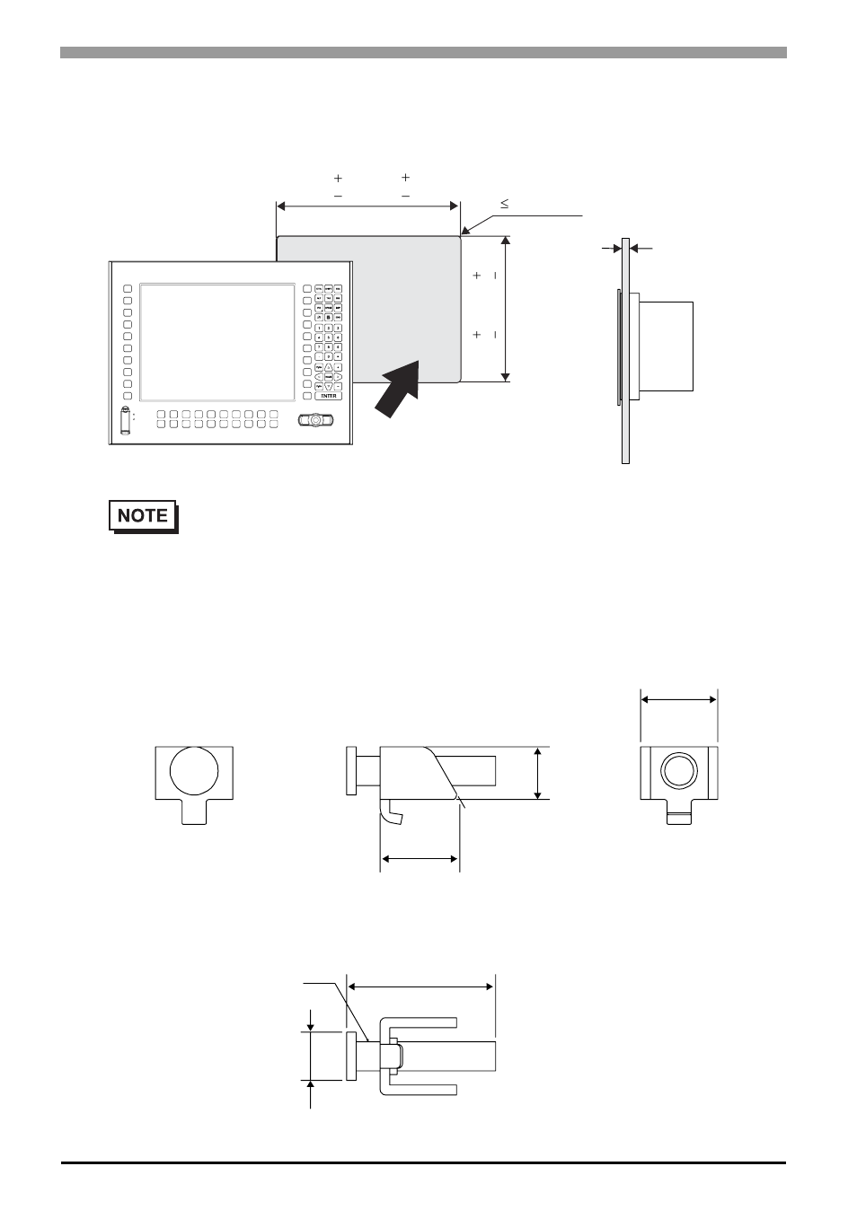 4 panel cut dimension, 5 installation fasteners, 4 panel cut dimension -24 | 5 installation fasteners -24 | Proface APL3000B - Node Box PC User Manual | Page 87 / 151