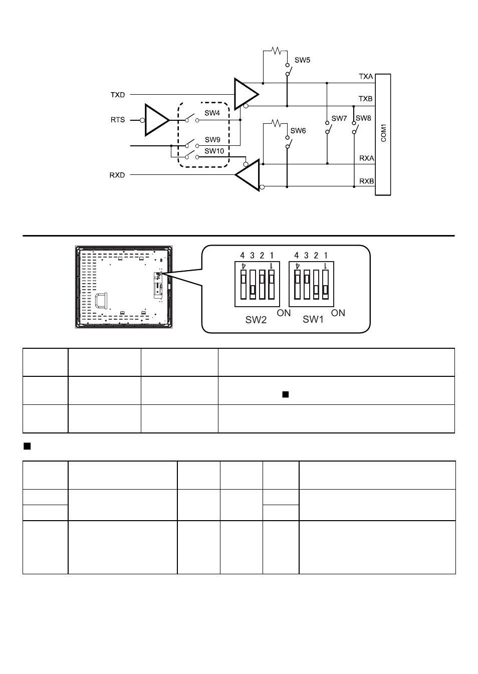 Internal switches of the front module | Proface APL3000B - Node Box PC User Manual | Page 8 / 16