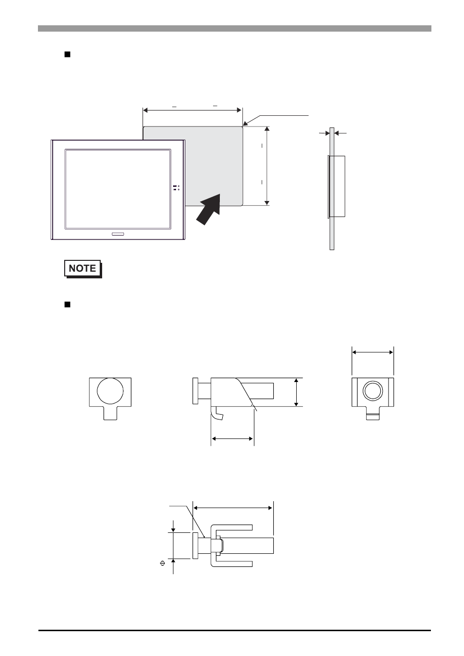 Panel cut dimensions, Installation fasteners | Proface APL3000B - Node Box PC User Manual | Page 42 / 76