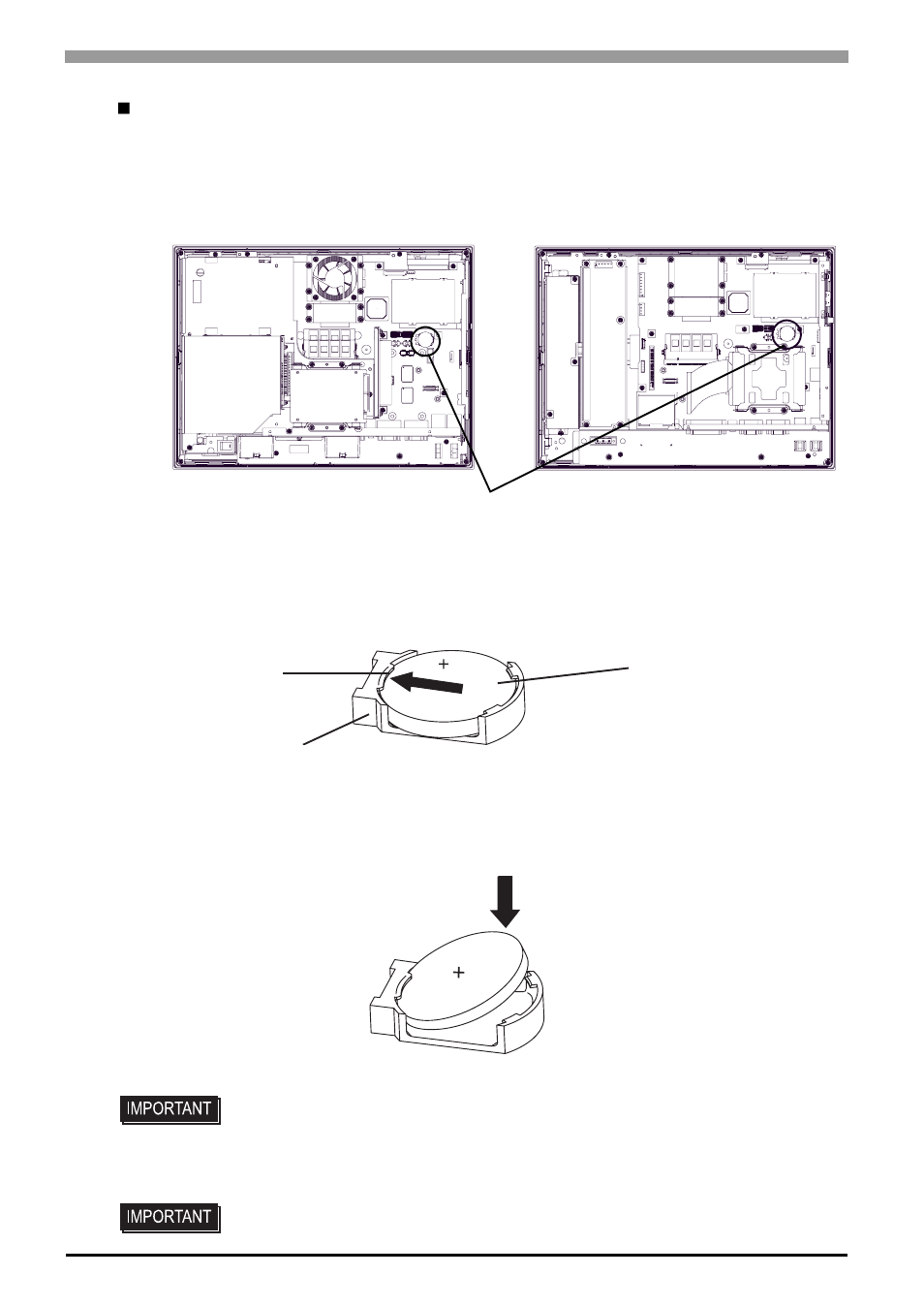 Battery replacement procedure | Proface APL3000B - Node Box PC User Manual | Page 111 / 111