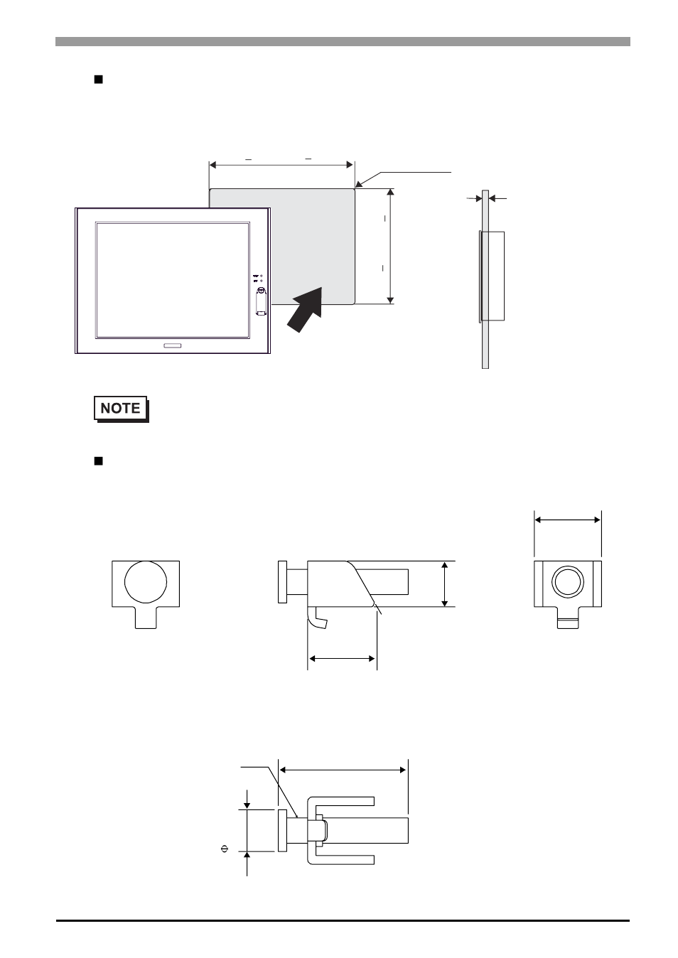Panel cut dimensions, Installation fasteners | Proface APL3000B - Node Box PC User Manual | Page 66 / 111