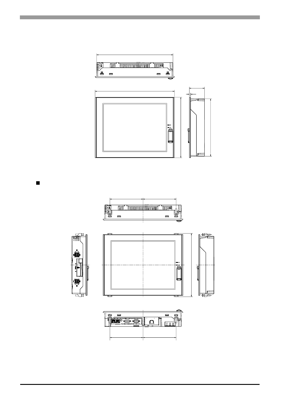 2 ps-3651a series external dimensions, 2 ps-3651a series external dimensions -22, Dimensions with installation fasteners | Proface APL3000B - Node Box PC User Manual | Page 43 / 85