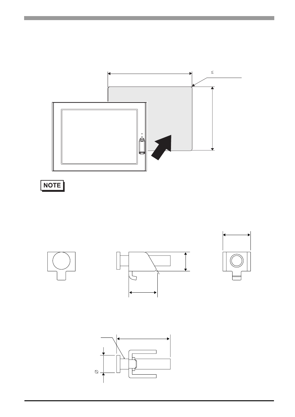 3 panel cut dimensions, 4 installation fasteners, 3 panel cut dimensions -23 | 4 installation fasteners -23 | Proface APL3000B - Node Box PC User Manual | Page 44 / 85