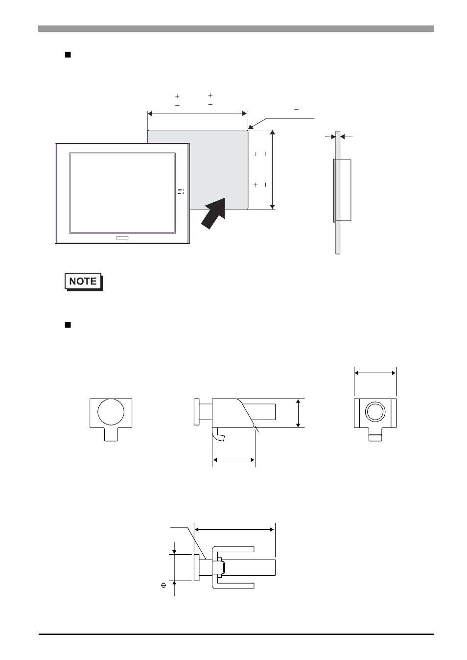 Panel cut dimensions, Installation fasteners | Proface APL3000B - Node Box PC User Manual | Page 40 / 95