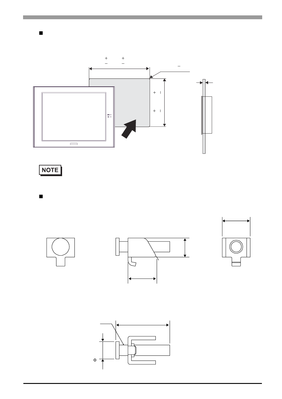 Panel cut dimensions, Installation fasteners | Proface APL3000B - Node Box PC User Manual | Page 56 / 95