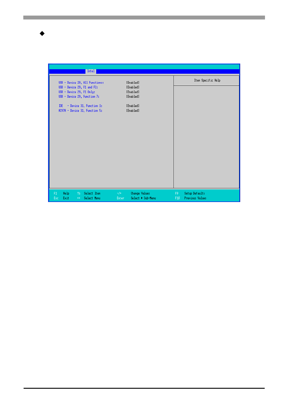 Integrated device control sub-menu | Proface APL3000B - Node Box PC User Manual | Page 46 / 109