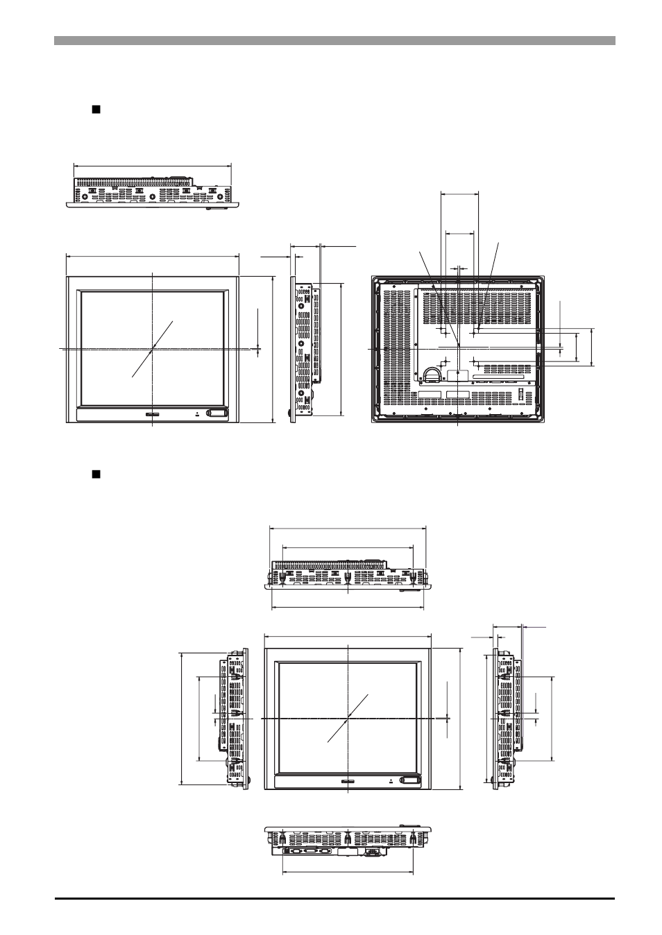 4 dimensions, 4 dimensions -67, 4 dimensions external dimensions | Dimensions with installation fasteners | Proface FP3900 - 19 Flat Panel" User Manual | Page 106 / 163