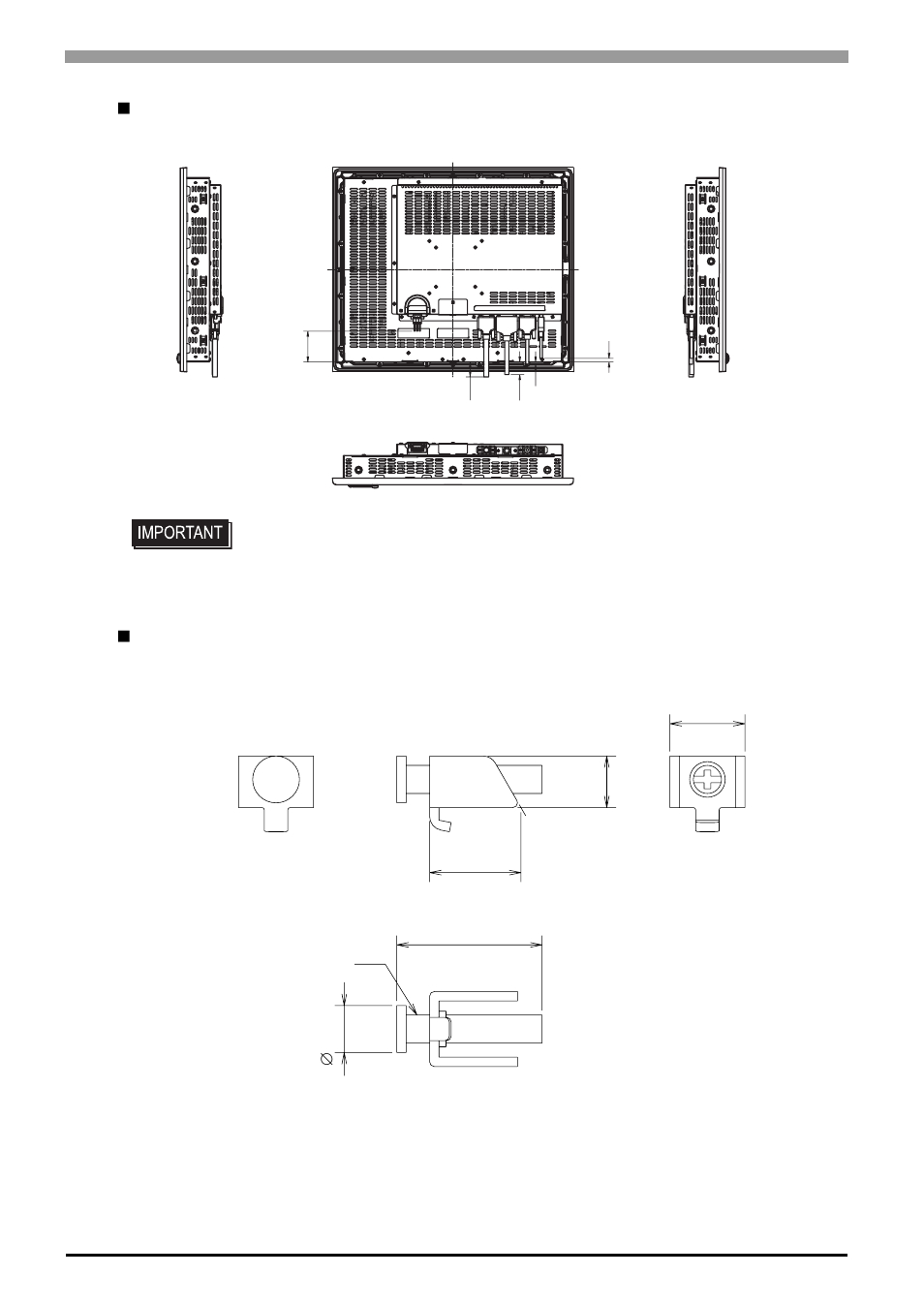 Dimensions with cables, Installation fasteners | Proface FP3900 - 19 Flat Panel" User Manual | Page 107 / 163