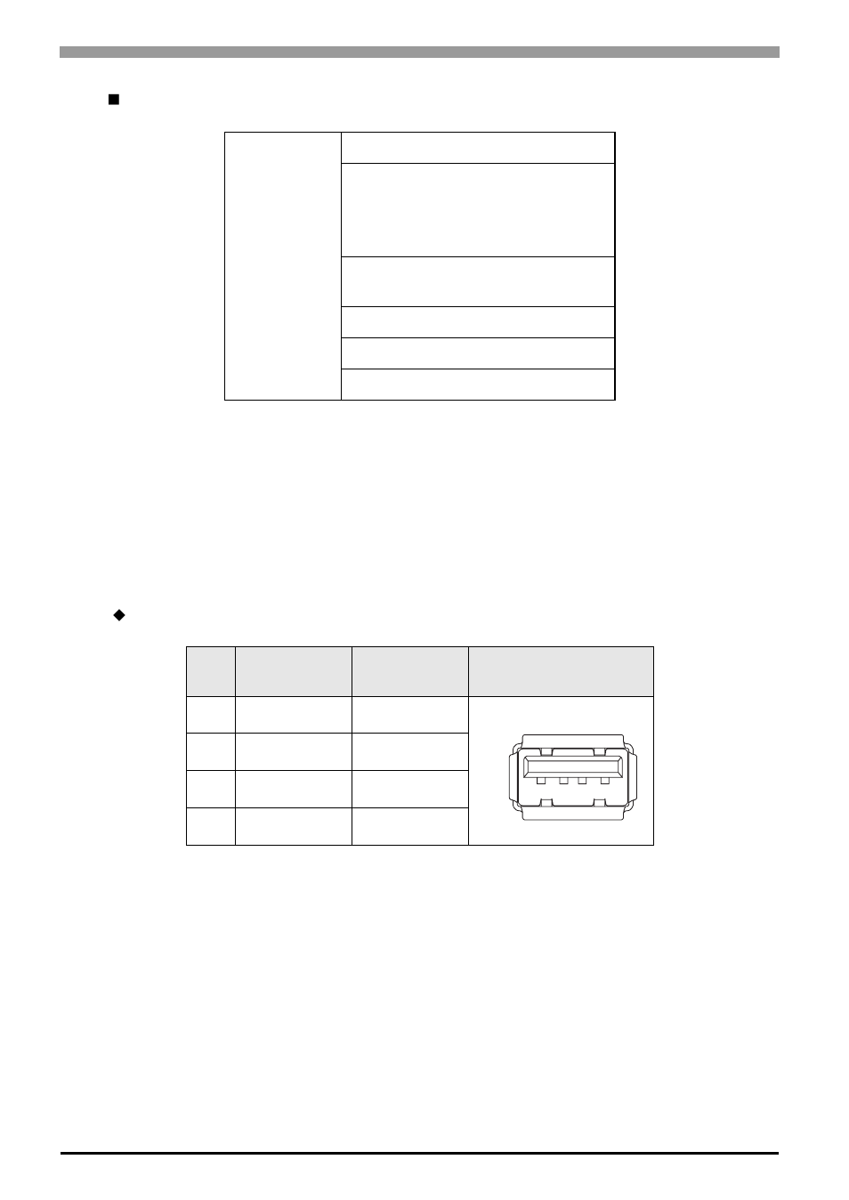 Usb interface (down-stream port), Usb interface pin assignments and signal names | Proface FP3900 - 19 Flat Panel" User Manual | Page 65 / 163