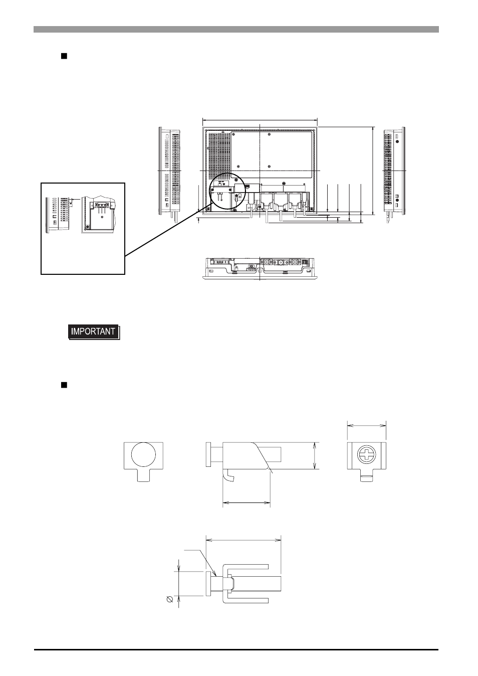 Dimensions with cables, Installation fasteners | Proface FP3900 - 19 Flat Panel" User Manual | Page 67 / 163