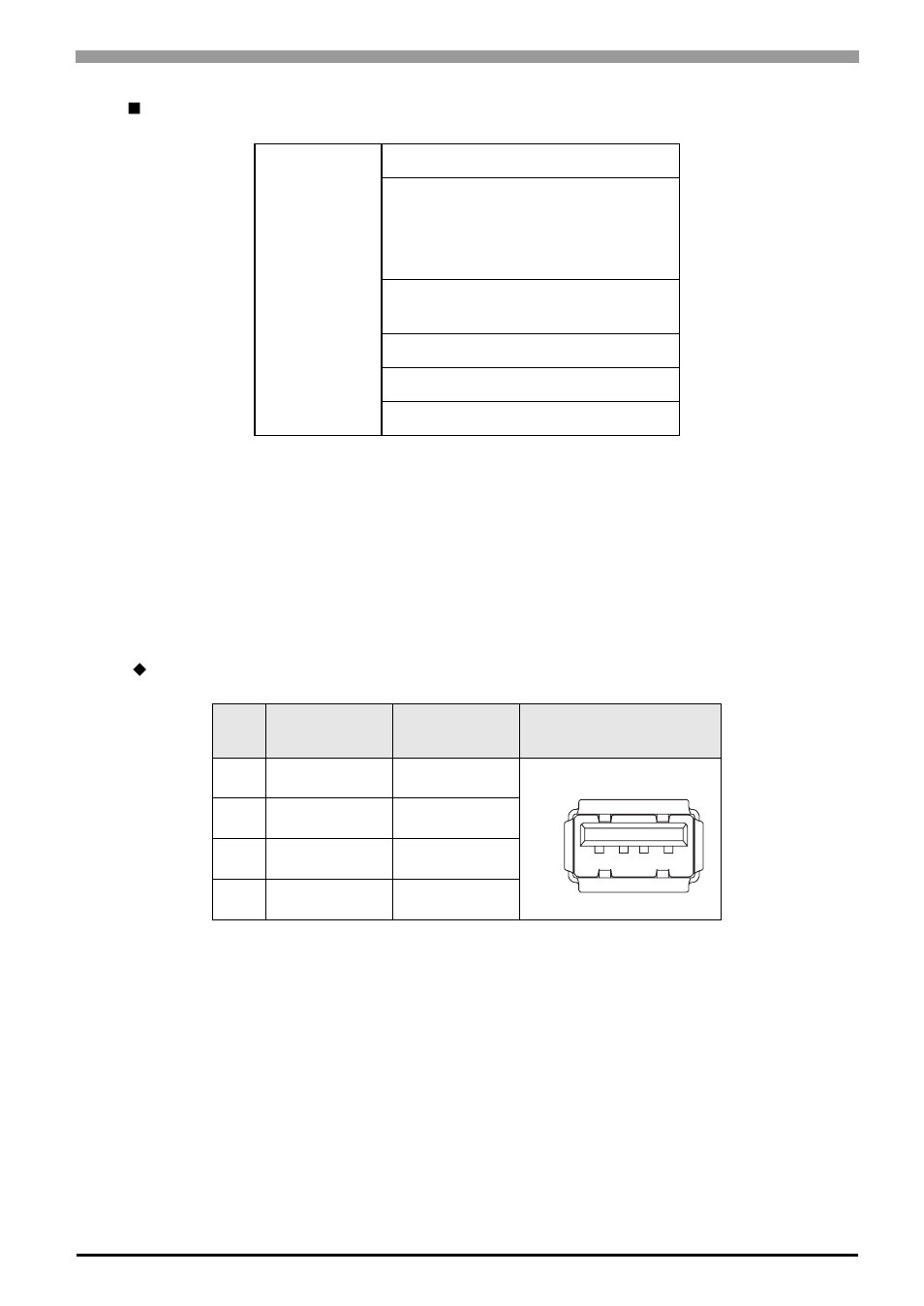 Usb interface (down-stream port), Usb interface pin assignments and signal names | Proface FP3900 - 19 Flat Panel" User Manual | Page 78 / 163