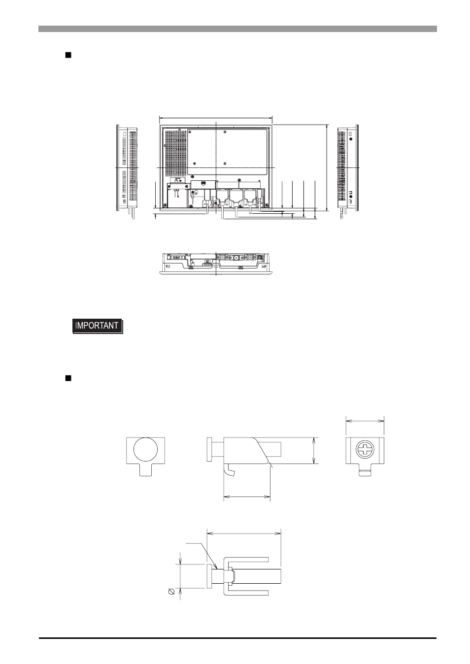 Dimensions with cables, Installation fasteners | Proface FP3900 - 19 Flat Panel" User Manual | Page 80 / 163