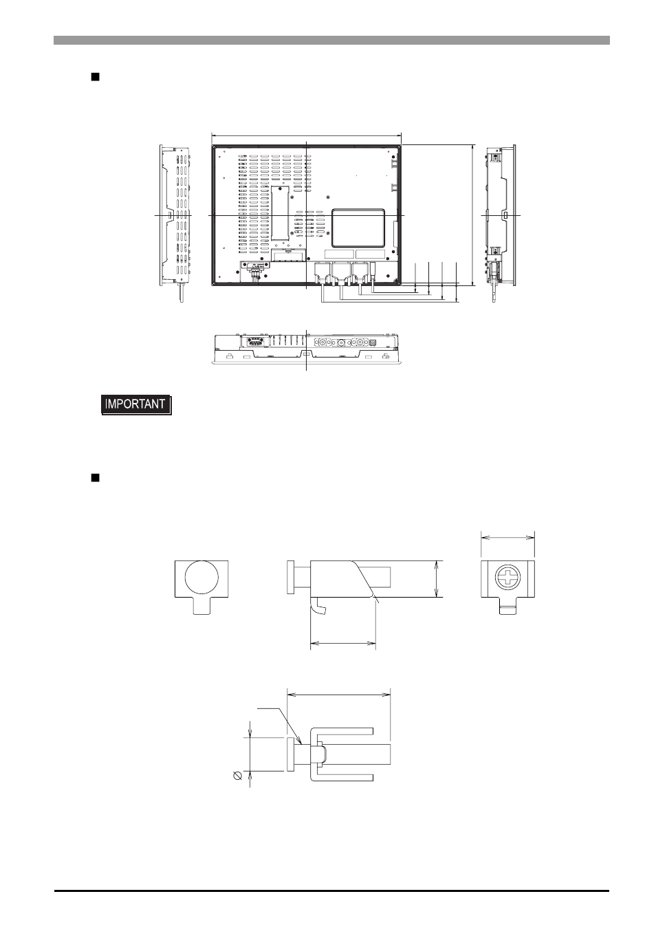 Dimensions with cables, Installation fasteners | Proface FP3900 - 19 Flat Panel" User Manual | Page 94 / 163