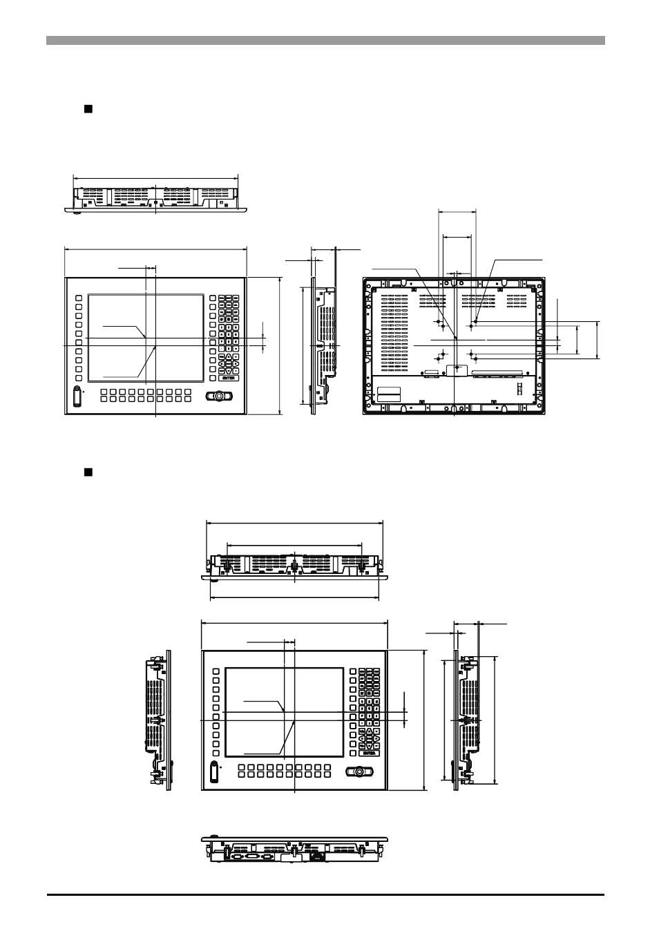 4 dimensions, 4 dimensions -12, 4 dimensions external dimensions | Dimensions with installation fasteners | Proface FP3900 - 19 Flat Panel" User Manual | Page 43 / 103