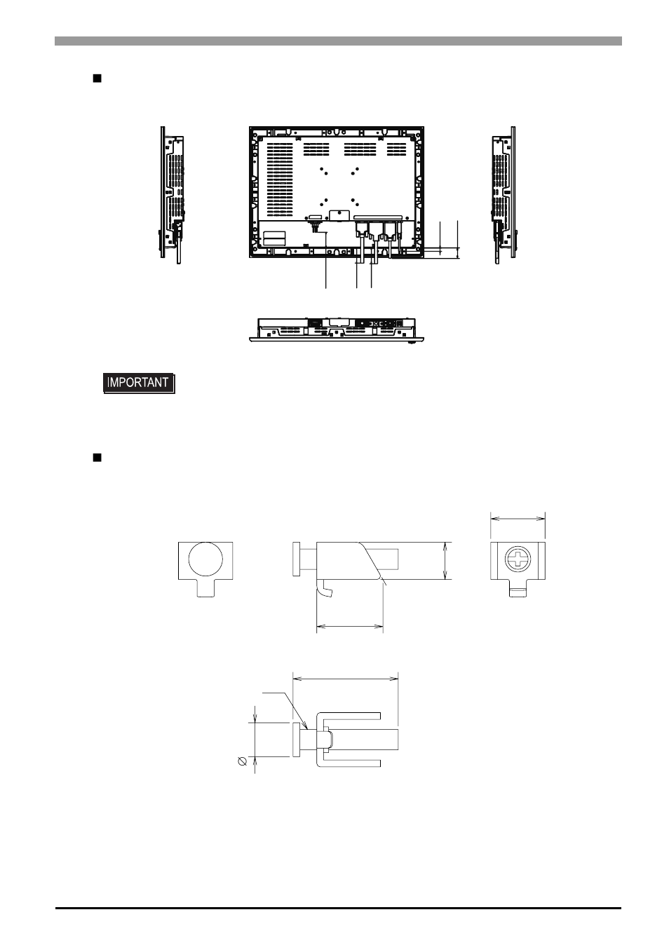 Dimensions with cables, Installation fasteners | Proface FP3900 - 19 Flat Panel" User Manual | Page 44 / 103