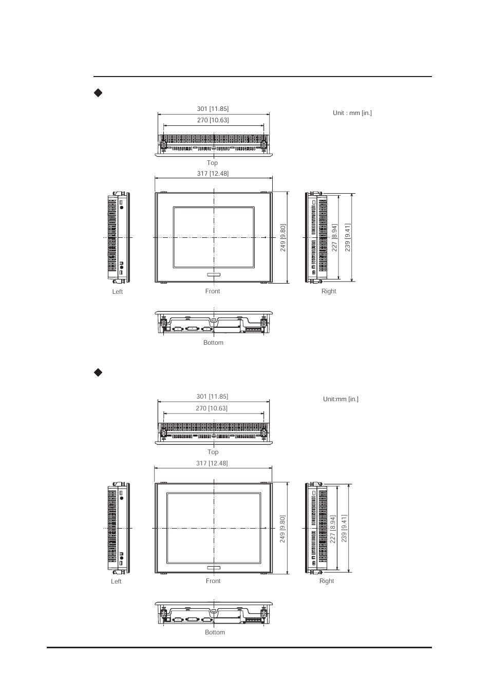 6 fp dimensions, 2 external dimensions | Proface FP3900 - 19 Flat Panel" User Manual | Page 35 / 83