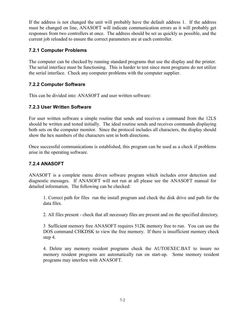 1 computer problems, 2 computer software, 3 user written software | 4 anasoft | Watlow 12LS Controller User Manual | Page 100 / 111