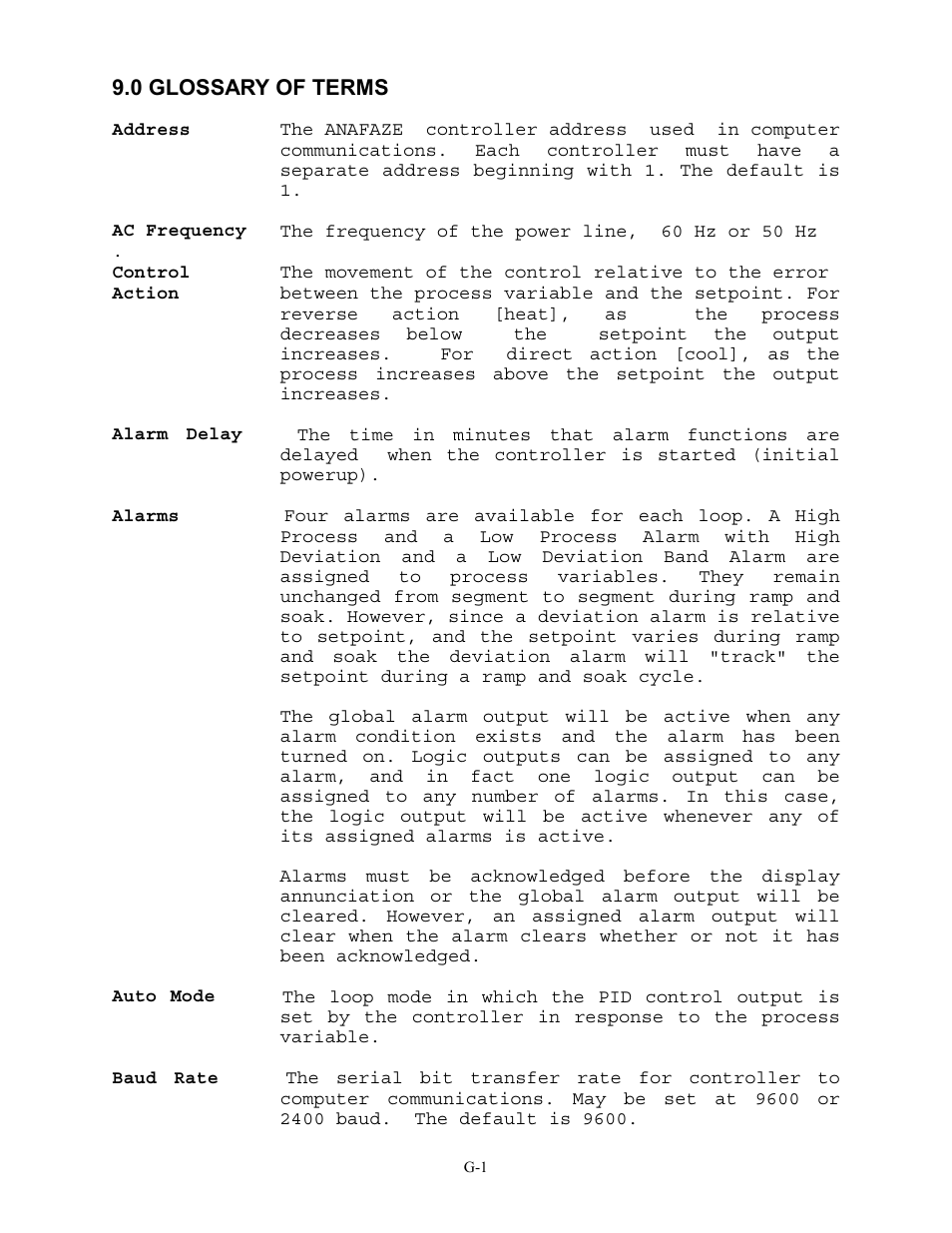 0 glossary of terms, 0 glossary of terms -1 | Watlow 12LS Controller User Manual | Page 106 / 111