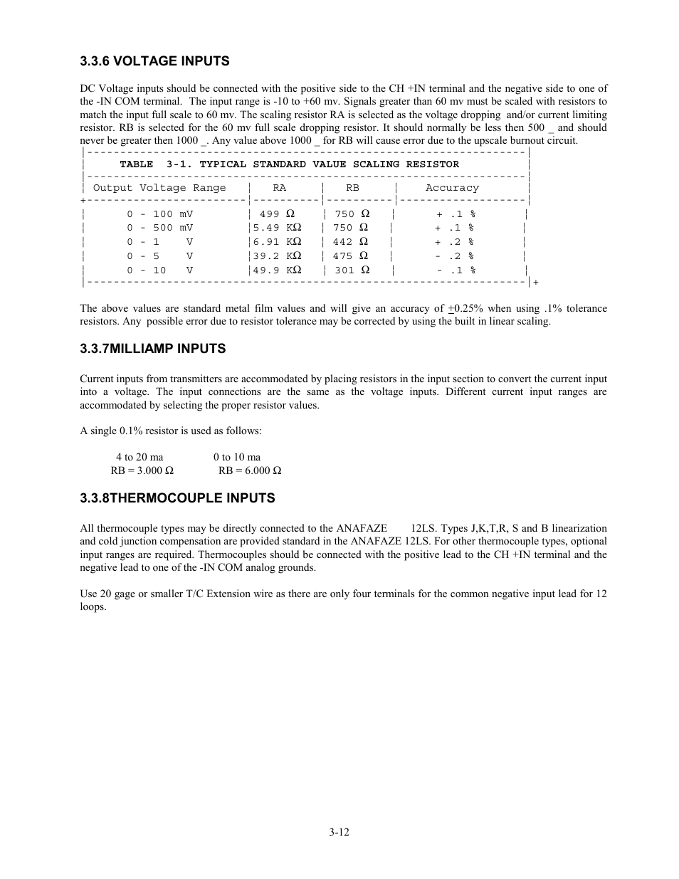 6 voltage inputs, 7milliamp inputs, 8thermocouple inputs | Watlow 12LS Controller User Manual | Page 26 / 111