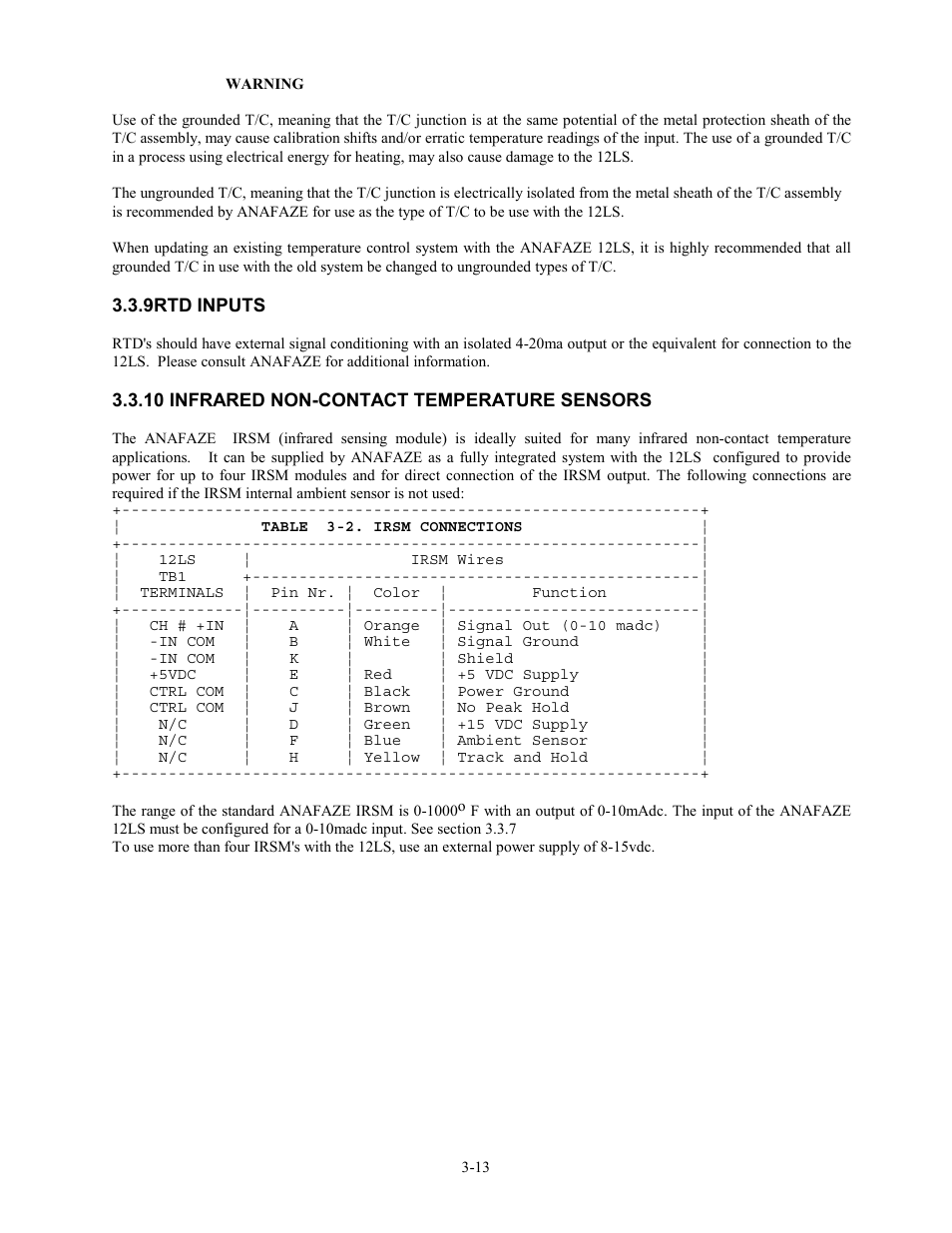 9rtd inputs, 10 infrared non-contact temperature sensors | Watlow 12LS Controller User Manual | Page 27 / 111