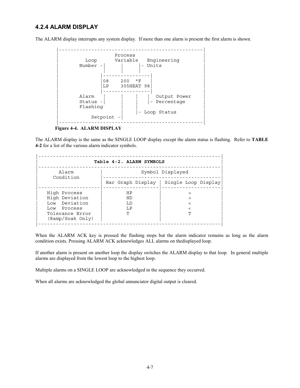 4 alarm display, 4 alarm display -7 | Watlow 12LS Controller User Manual | Page 40 / 111