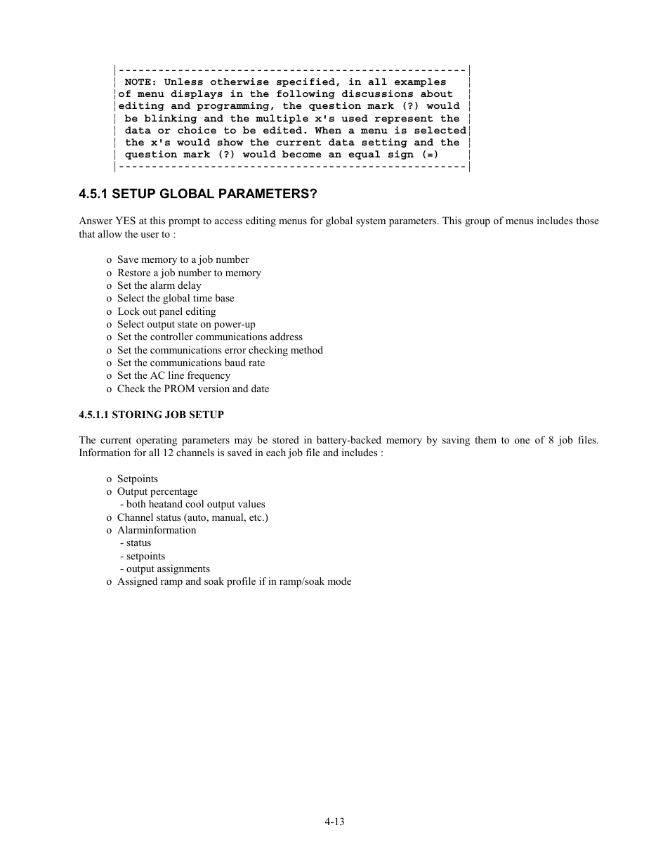 1 setup global parameters, 1 setup global parameters? -13 | Watlow 12LS Controller User Manual | Page 46 / 111