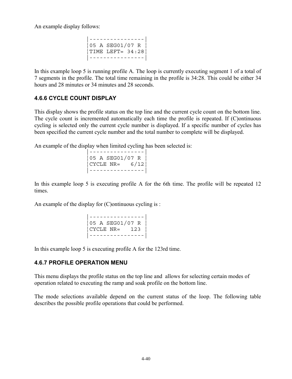 6 cycle count display, 7 profile operation menu | Watlow 12LS Controller User Manual | Page 73 / 111