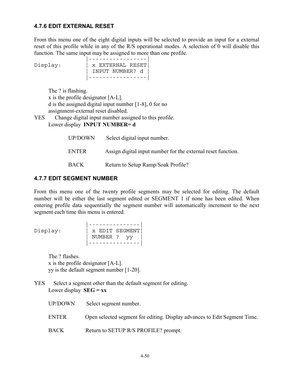 6 edit external reset, 7 edit segment number | Watlow 12LS Controller User Manual | Page 83 / 111