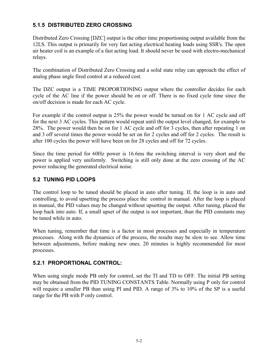 5 distributed zero crossing, 2 tuning pid loops, 1 proportional control | 5 distributed zero crossing -2, 2 tuning pid loops -2, 1 proportional control: -2 | Watlow 12LS Controller User Manual | Page 93 / 111